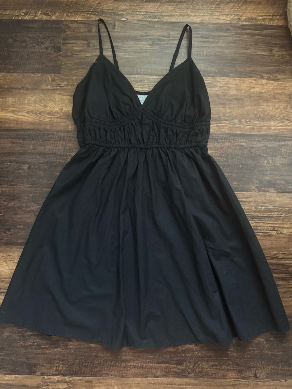 TopShop Black Spaghetti Strap Summer Dress 100% cotton LBD